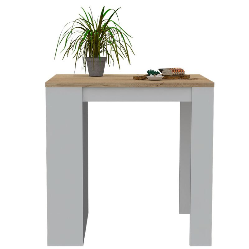 Kitchen Counter Dining Table Toledo, Kitchen, White / Light Oak