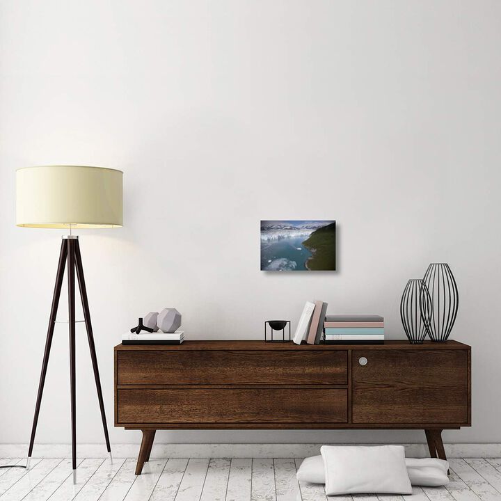 Hubbard Glacier encroaching on Gilbert Point, Wrangell-St. Elias National Park, Alaska-Canvas Art-18x12
