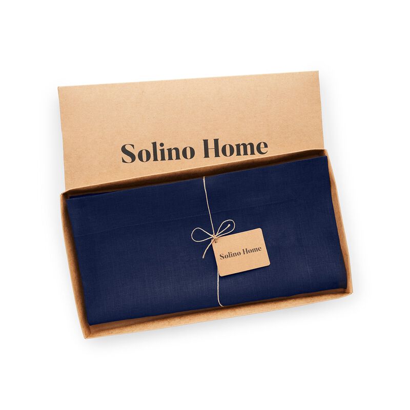 Solino Home 100% Pure Linen Table Throw 52 x 52 Inch | Fete