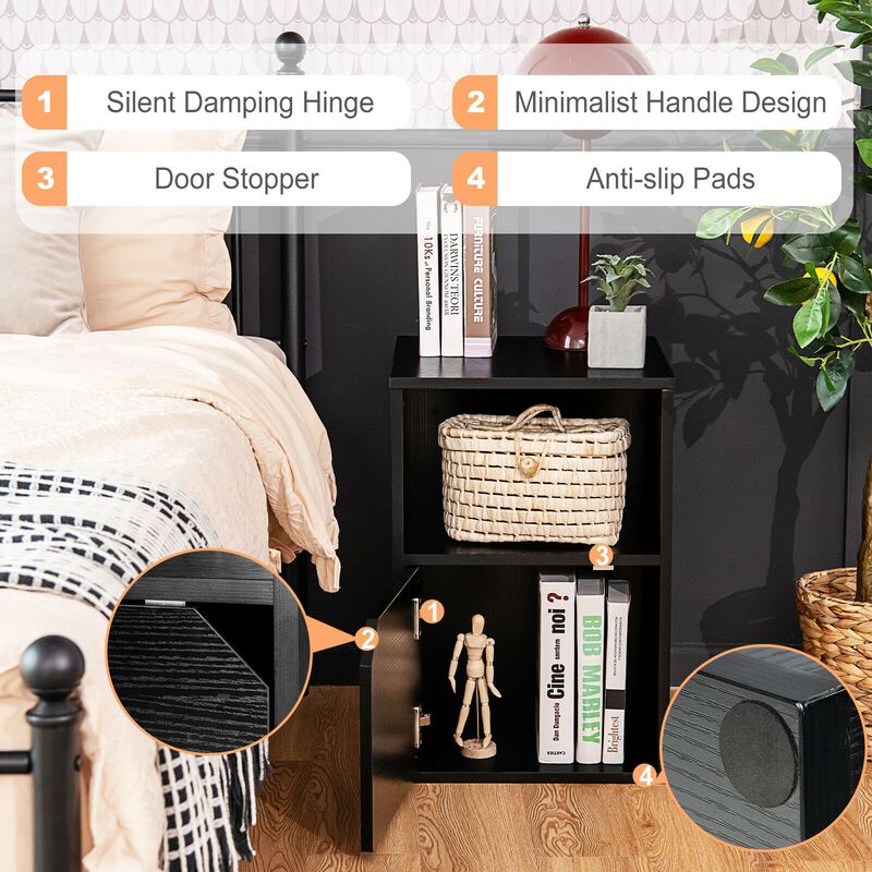 Set of 2 Nightstands Side End Table for Bedroom