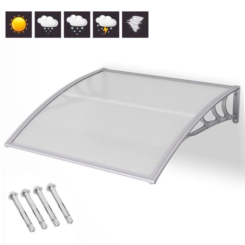 Hivvago 40 x 40 Inch Outdoor Polycarbonate Front Door Window Awning Canopy