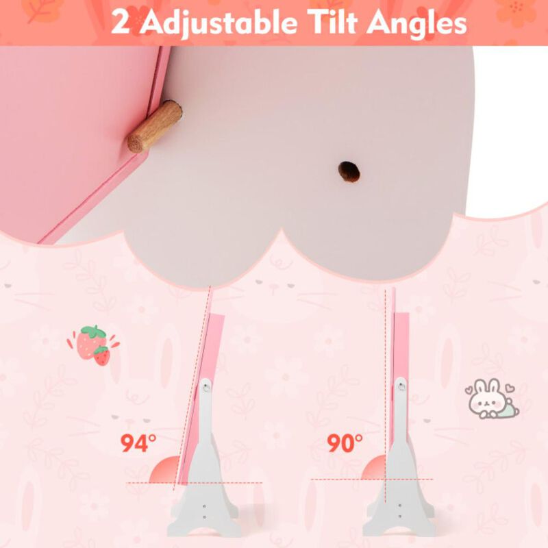 Hivvago Kids Jewelry Armoire Cabinet with 2 Tilt Angles and Large Capacity