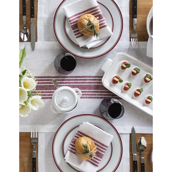 Solino Home 100% Pure Linen Table Runner | Farmhouse