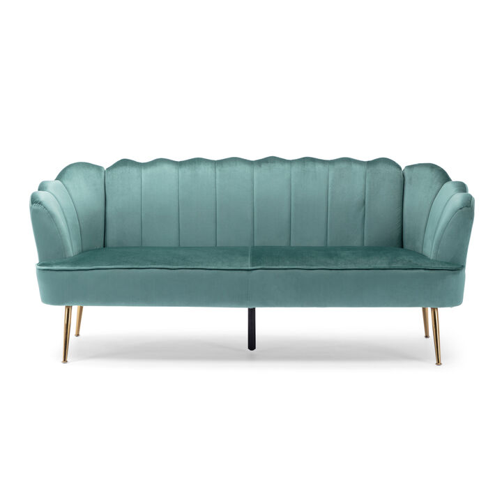 Merax Shell Design 3 Seats Velvet Sofa