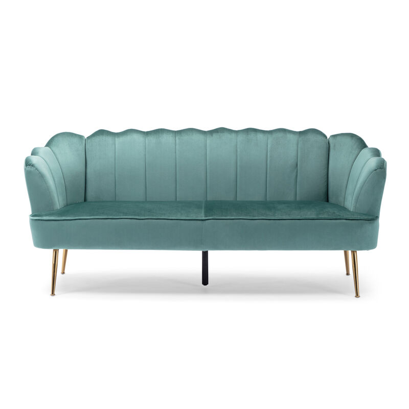 Merax Shell Design 3 Seats Velvet Sofa