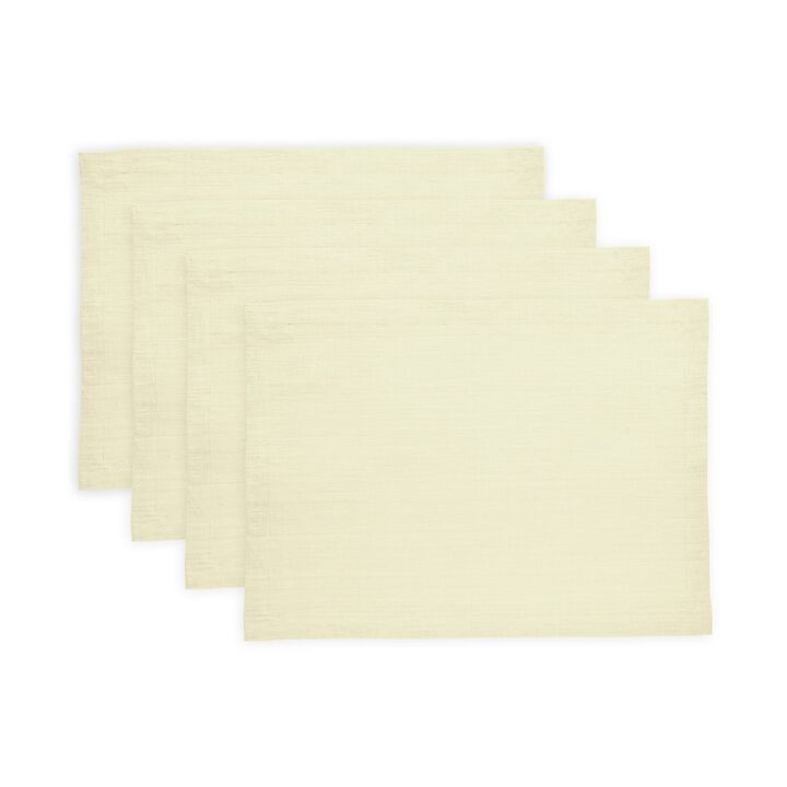 Solino Home 100% Pure Linen 14 x 19 Inch Placemats Set of 4 | Diana
