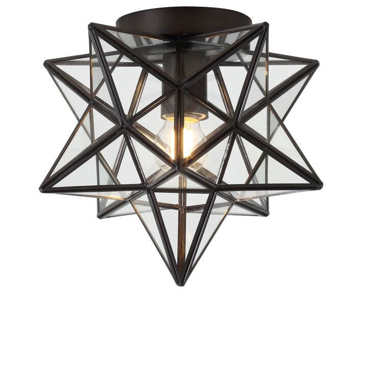 Stella Moravian Star Metal/Clear Glass LED Pendant
