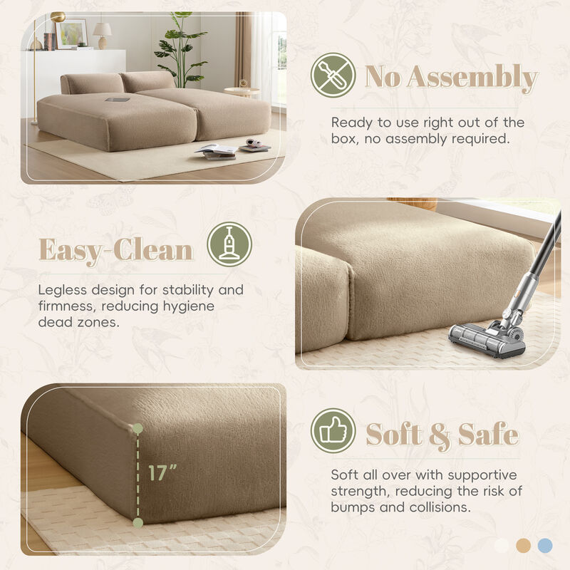 Merax Fully Compressed Sleeper Sofa for Living Room