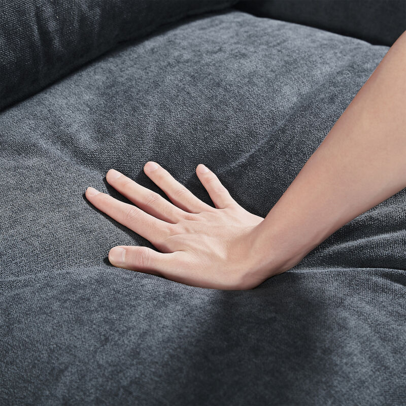 Modern Large L-Shaped Feather Filled Sectional Sofa, Convertible Sofa Couch With Reversible Chaise