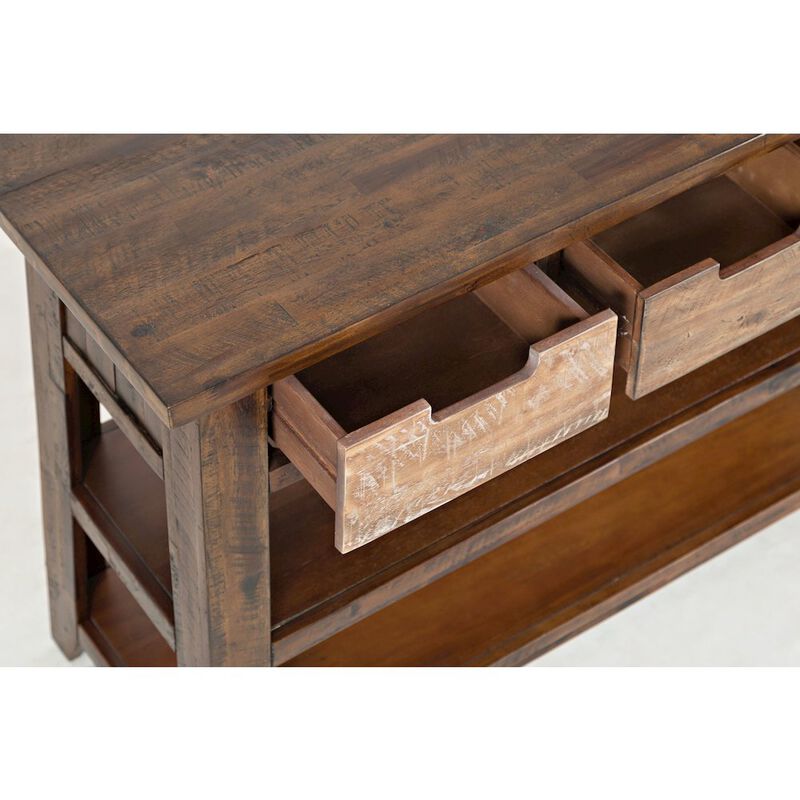 Jofran Painted Canyon Rustic Solid Acacia 50 Sofa Table