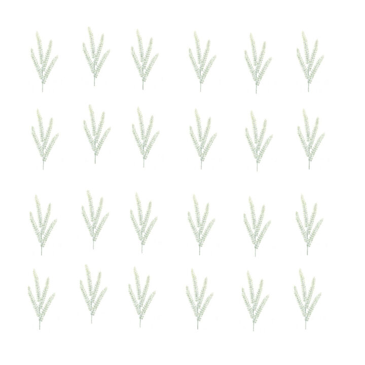 Set of 24 Glittered Fern Sprays - Elegant Touch for Seasonal Crafts