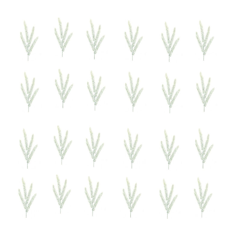 Set of 24 Glittered Fern Sprays - Elegant Touch for Seasonal Crafts