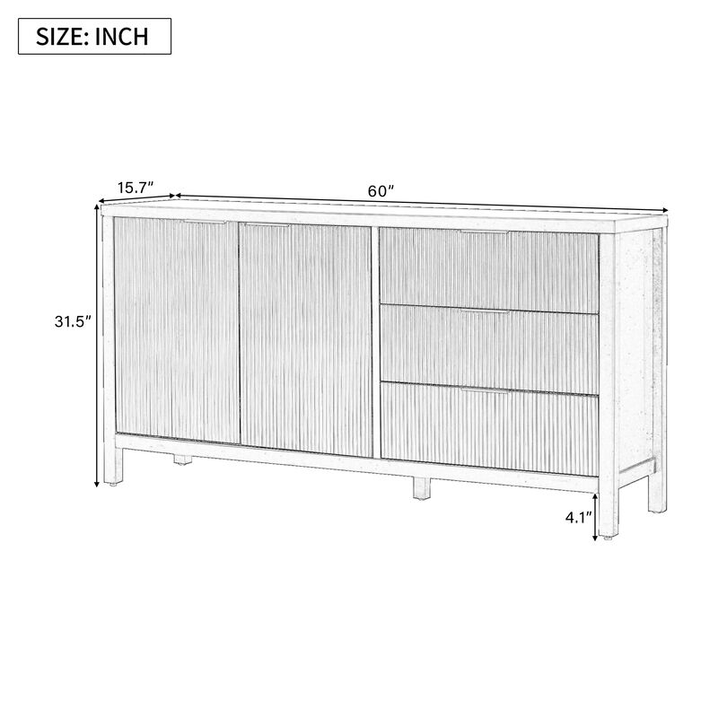 Merax Wave-Pattern Sideboard Storage Cabinet
