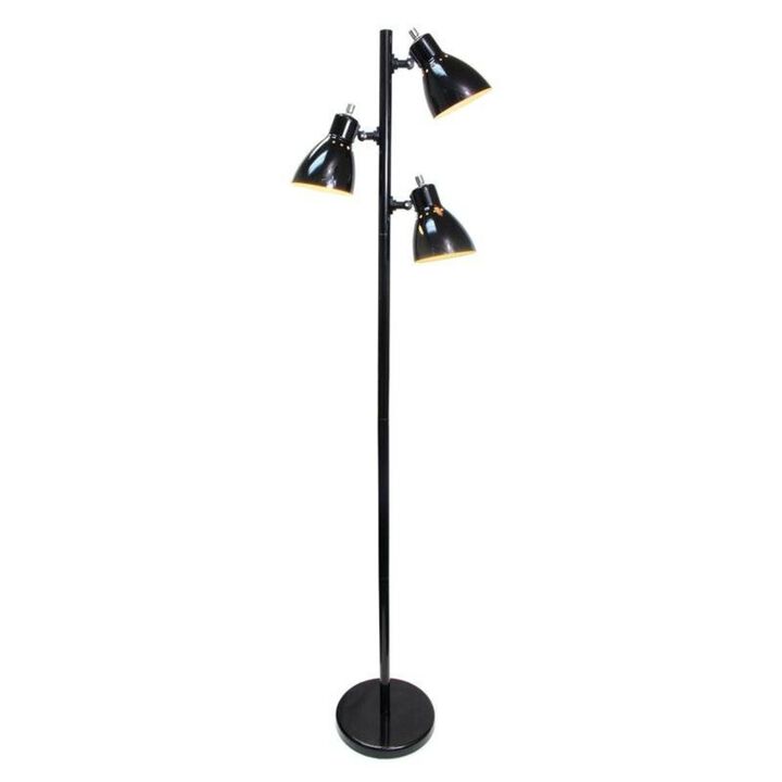 Hivvago 64-inch Black 3-Light Tree Lamp Spotlight Floor Lamp