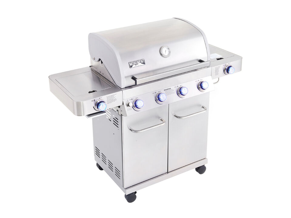 Monument Grills Classic Series | 4 Burner Stainless Steel Gas Grill With Solid