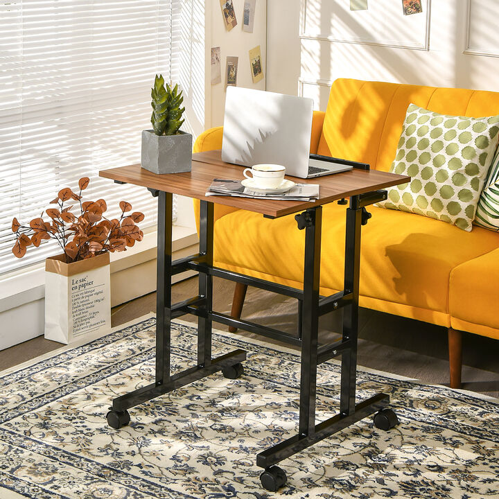 Costway Mobile Standing Desk Rolling Adjustable Laptop Cart Home Office Black