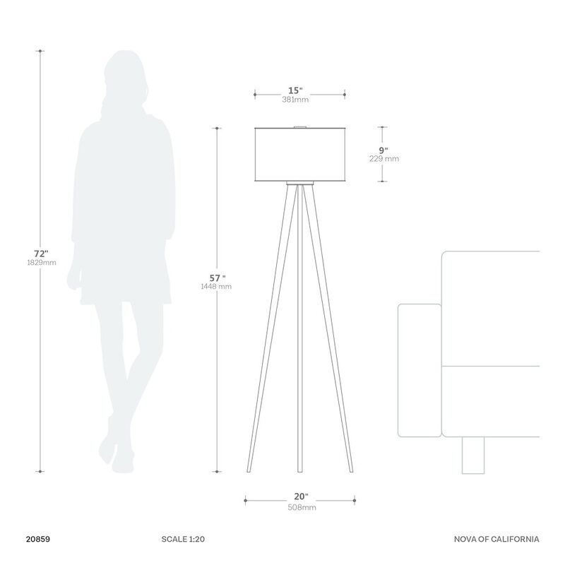 NOVA OF CALIFORNIA Quattro Floor Lamp - Dark Walnut