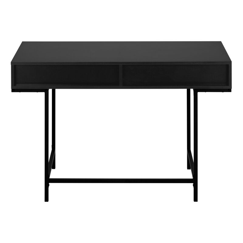 Monarch Specialties I 7556 Computer Desk, Home Office, Laptop, Storage Drawers, 48"L, Work, Metal, Laminate, Black, Contemporary, Modern