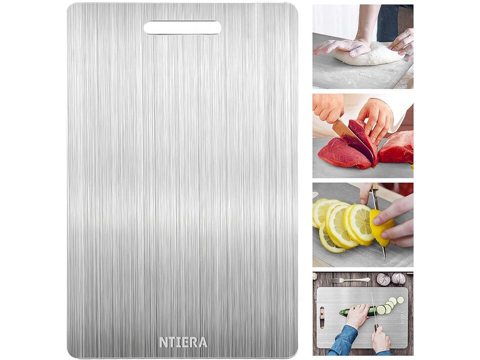 NTIERA Stainless Steel Cutting Board - Titanium Cutting Board