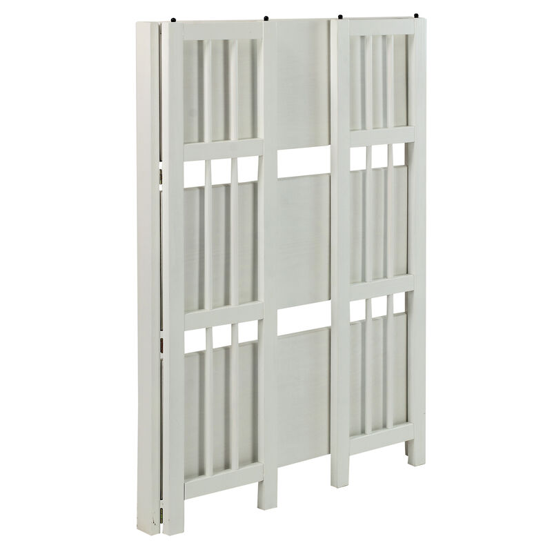 Casual Home 3-Shelf Folding Stackable Bookcase (27.5" Wide)-White