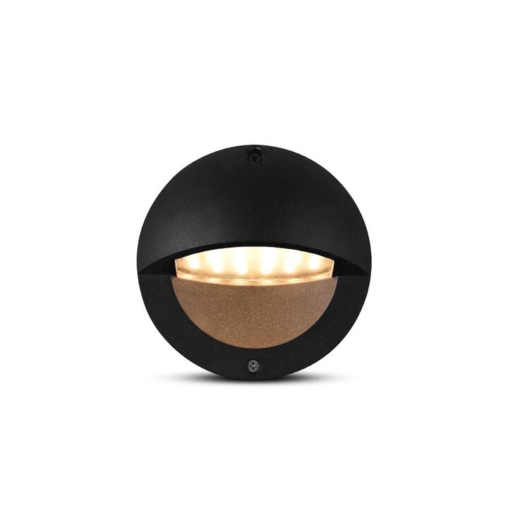VONN Lighting Low-Voltage 3-Watt Integrated LED Outdoor Steps Light in Matte Black