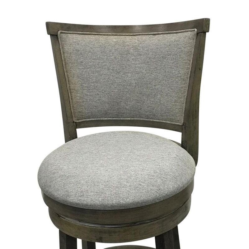 Carolina Living Upholstered Swivel Seat Barstool - Set of 2 - Gotham Grey - Grey Upholstery