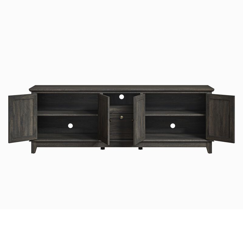 FESTIVO Rustic 72-Inch TV Stand with Adjustable Shelves, Hidden Storage