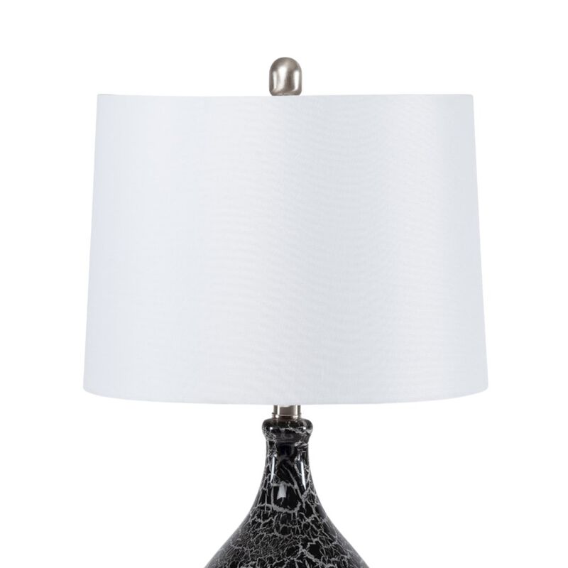 Lux Lighting Quinn 28 Grey-Silver Glass Table Lamp, (Set of 2)