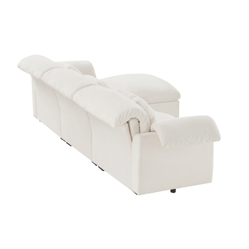 Merax Loveseat Sofa with Storage Reversible Ottoman