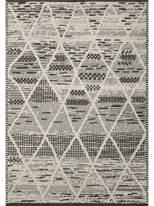 Fabian FAB03 Charcoal/Ivory 4' x 6' Rug