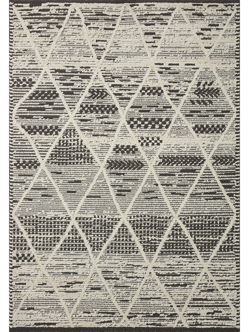 Fabian FAB03 Charcoal/Ivory 4' x 6' Rug