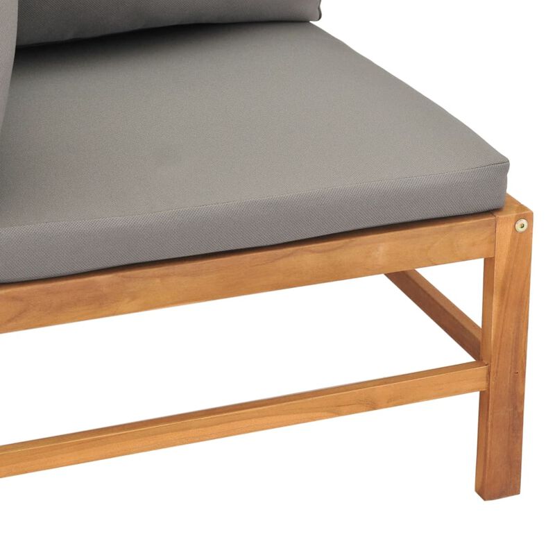 vidaXL 2-seater Patio Bench with Dark Gray Cushions