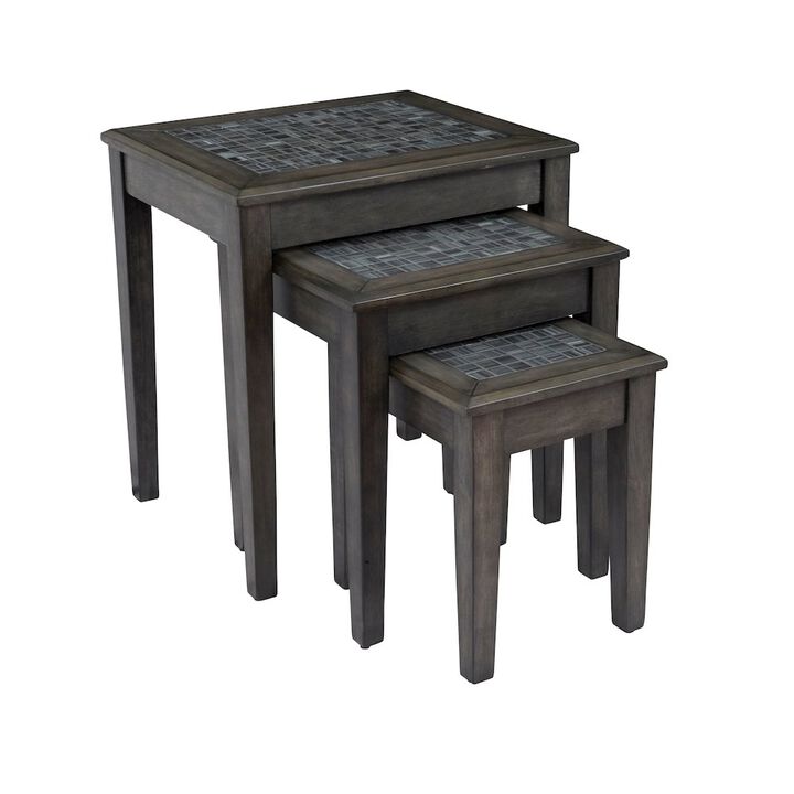 Jofran Baroque Nesting Tables with Mosaic Tile Inlay (Set of 3)