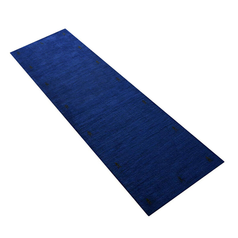 Rugsotic Carpets Hand Knotted Loom Wool 2'6''x10' Runner Area Rug Contemporary Blue L00226