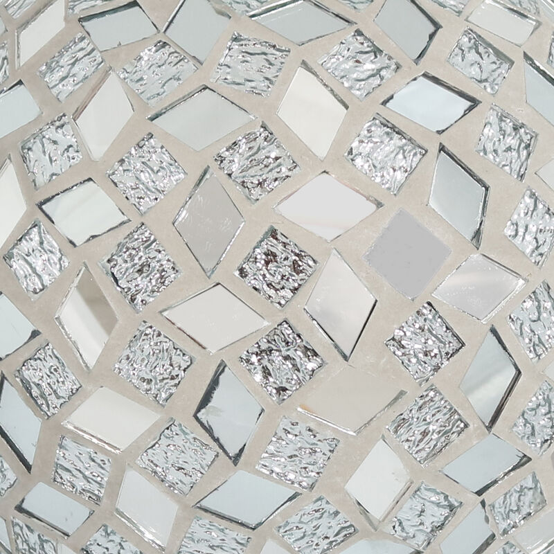 Sunnydaze Mirrored Diamond Mosaic Gazing Globe - 10 in - Gray