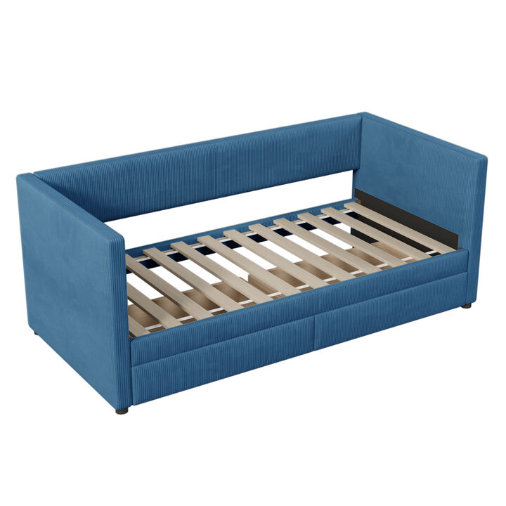 Merax Corduroy Daybed with Two Drawers and Slats