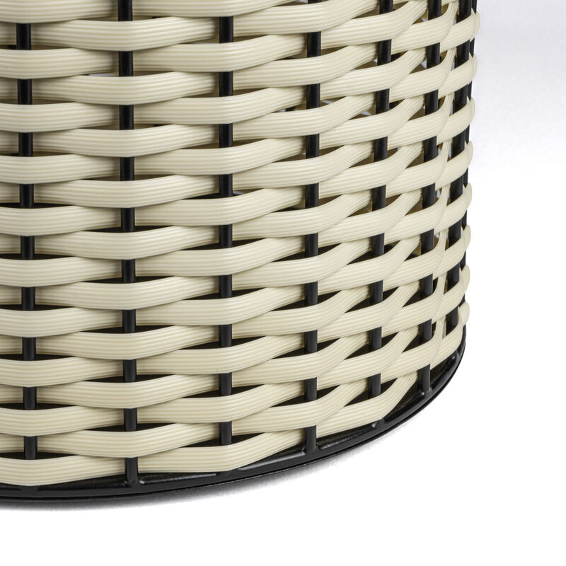 Harper Modern 2-Tone Faux Wicker Cylinder Waste Basket