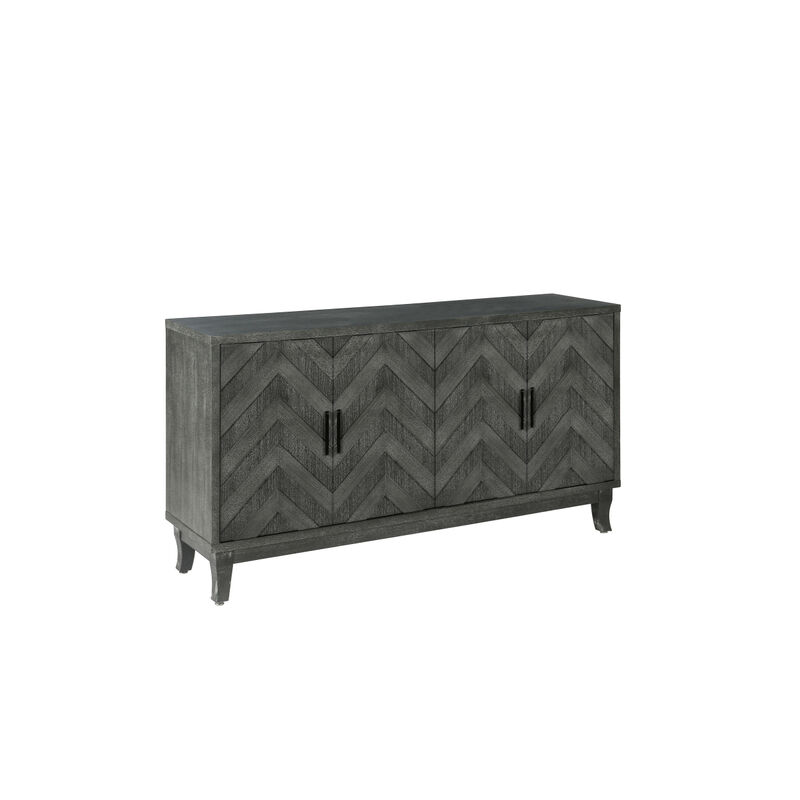 Vintage Style Buffet Cabinet with 4 Doors, Taupe Grey