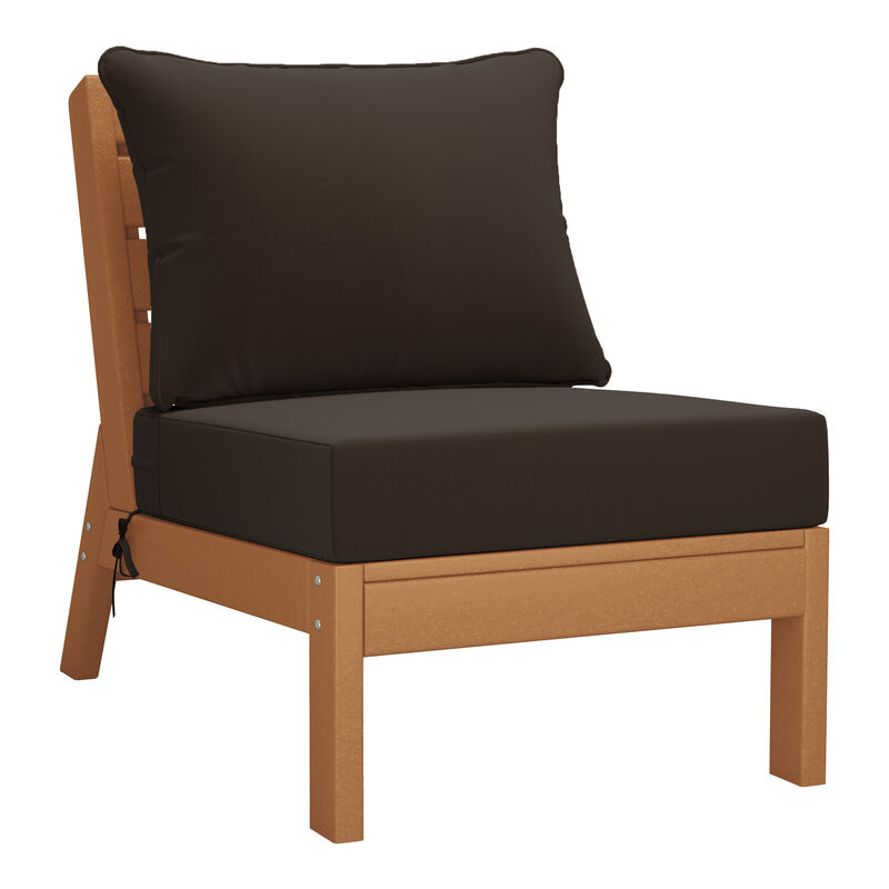 WestinTrends Outdoor Patio HDPE Sectional Sofa with Patio Cushions