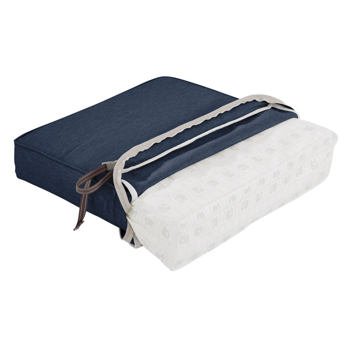 Classic Accessories Montlake FadeSafe Water-Resistant 54 x 18 x 3 Inch Outdoor Bench Cushion, Heather Indigo Blue, Outdoor Bench, Bench Cushions, Outdoor Cushions