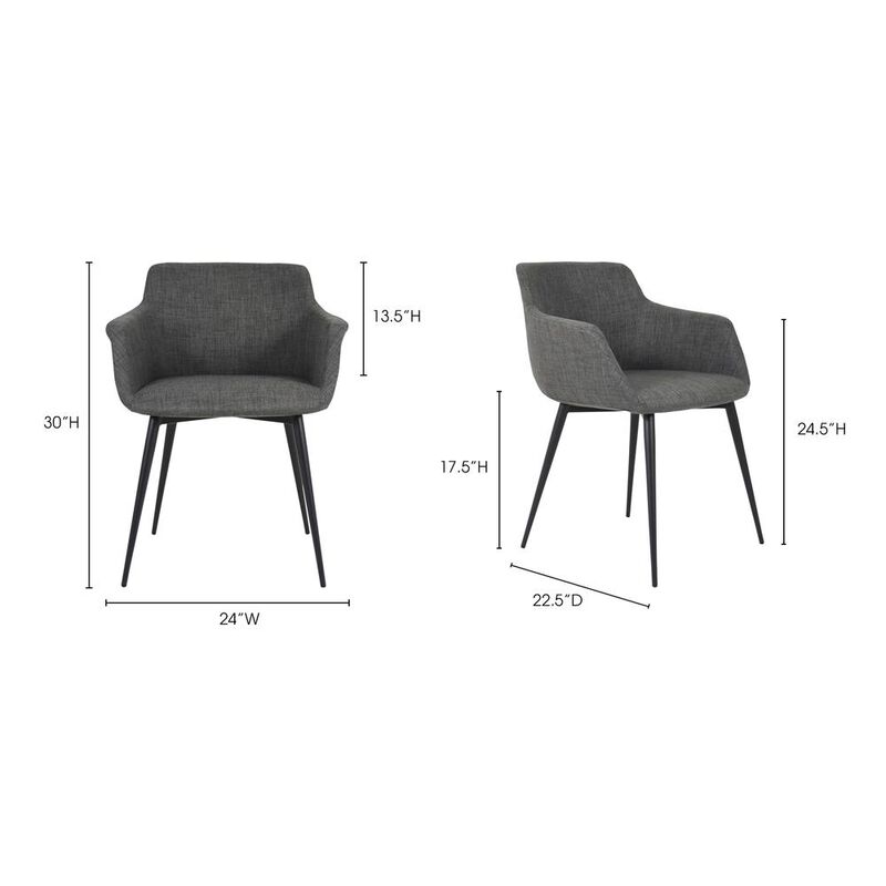 Ronda Modern Armchair Duo - Dark Grey, Belen Kox
