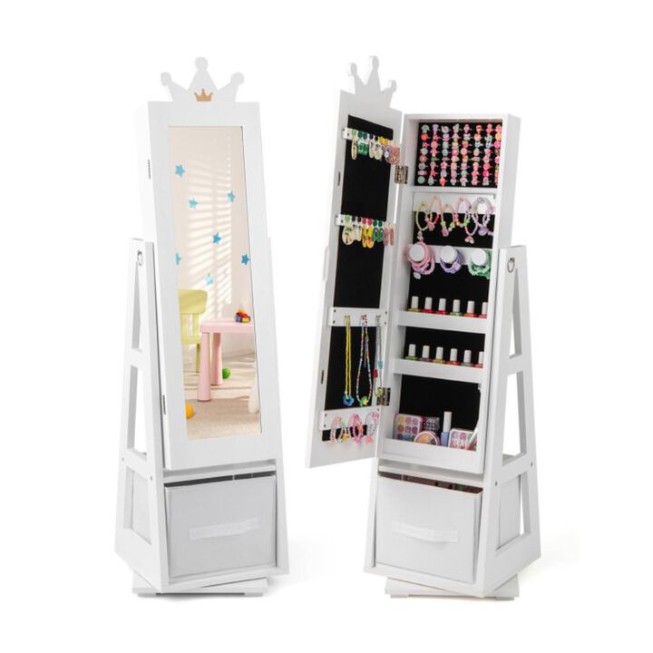 Hivvago Kids Jewelry Armoire Cabinet with Large Storage Capacity and Swivel Base