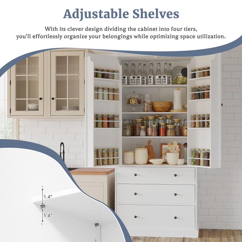 Merax Freestanding Tall Cupboard Storage Cabinet