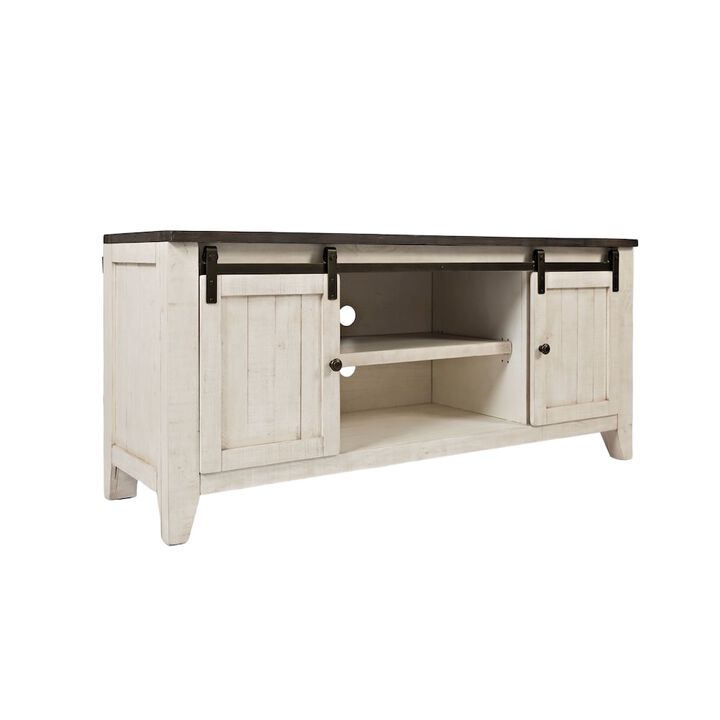 Jofran Madison County Rustic Reclaimed Solid Wood Farmhouse 60 Barn Door Console