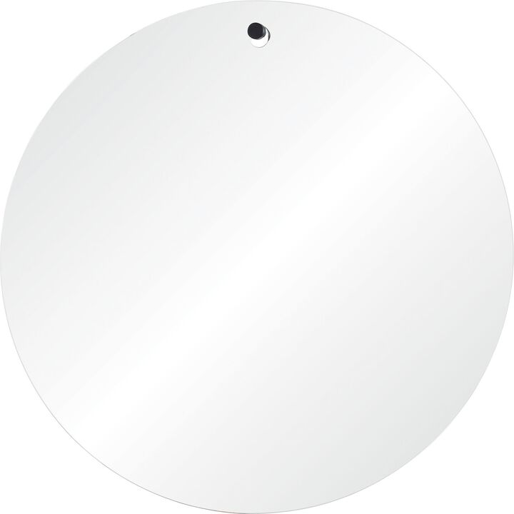 48" Black Polished Unframed Round Wall Mirror