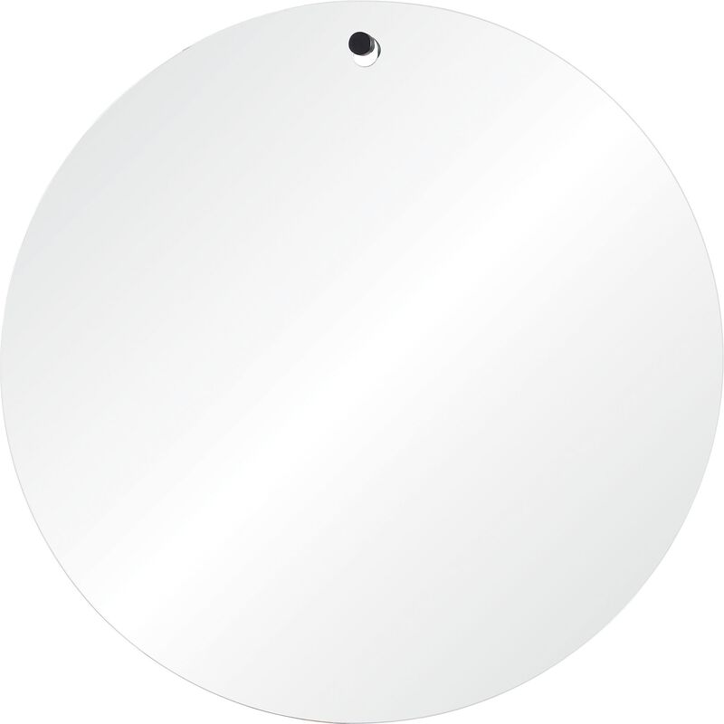 48" Black Polished Unframed Round Wall Mirror