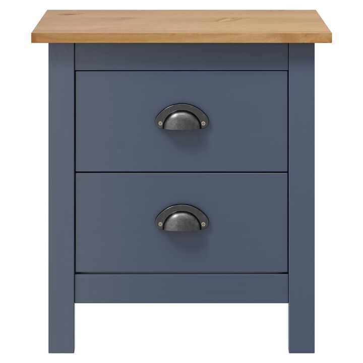 vidaXL Bedside Cabinet Hill White 18.1"x13.8"x19.5" Solid Pine Wood