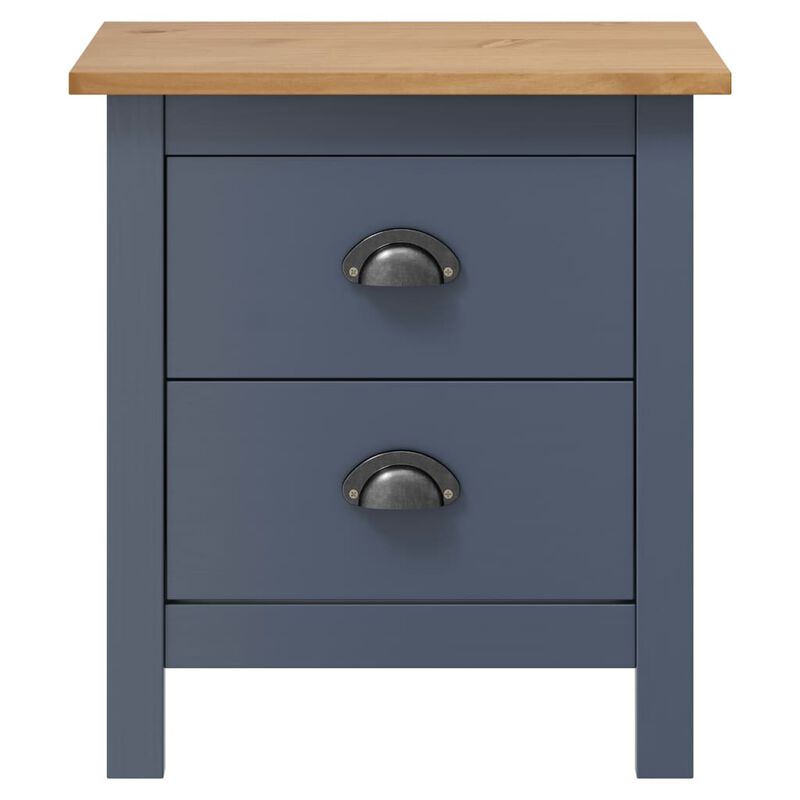 vidaXL Bedside Cabinet Hill White 18.1"x13.8"x19.5" Solid Pine Wood