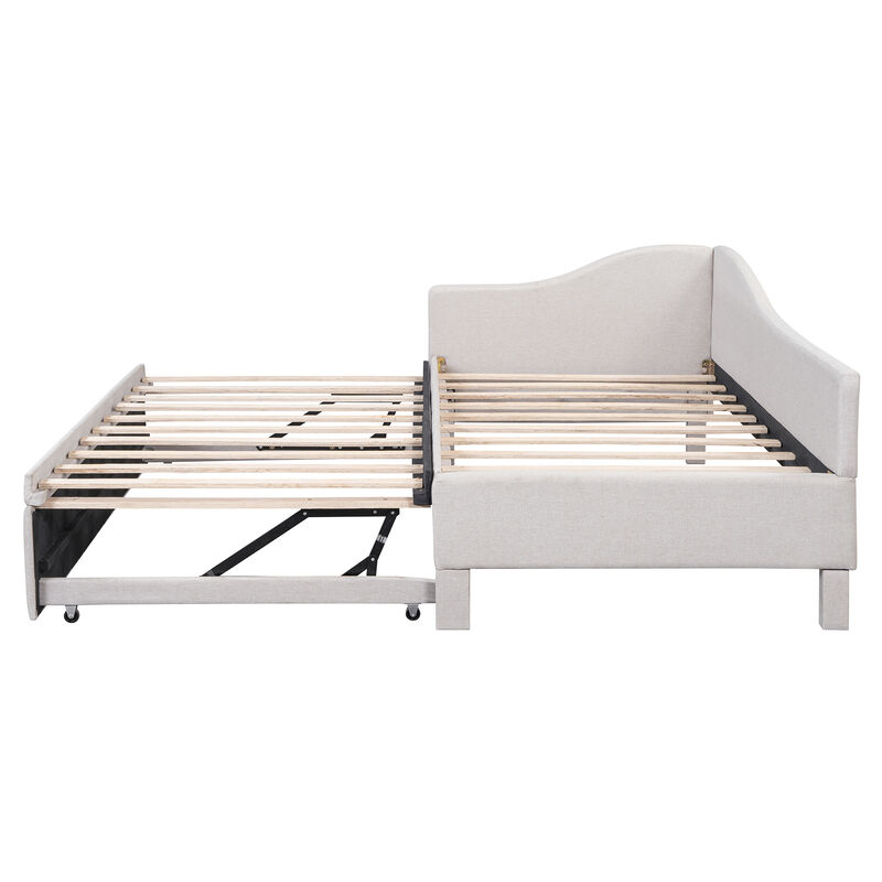 Merax Upholstered L-Shaped Daybed with Pop Up Trundle