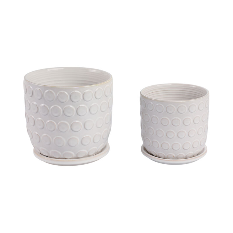 Bubbles Planter with Saucer